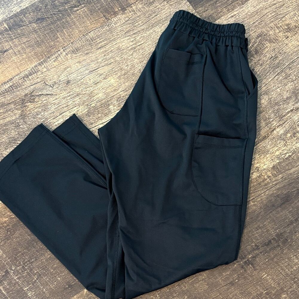 Black Elastic-Waist Scrub pants